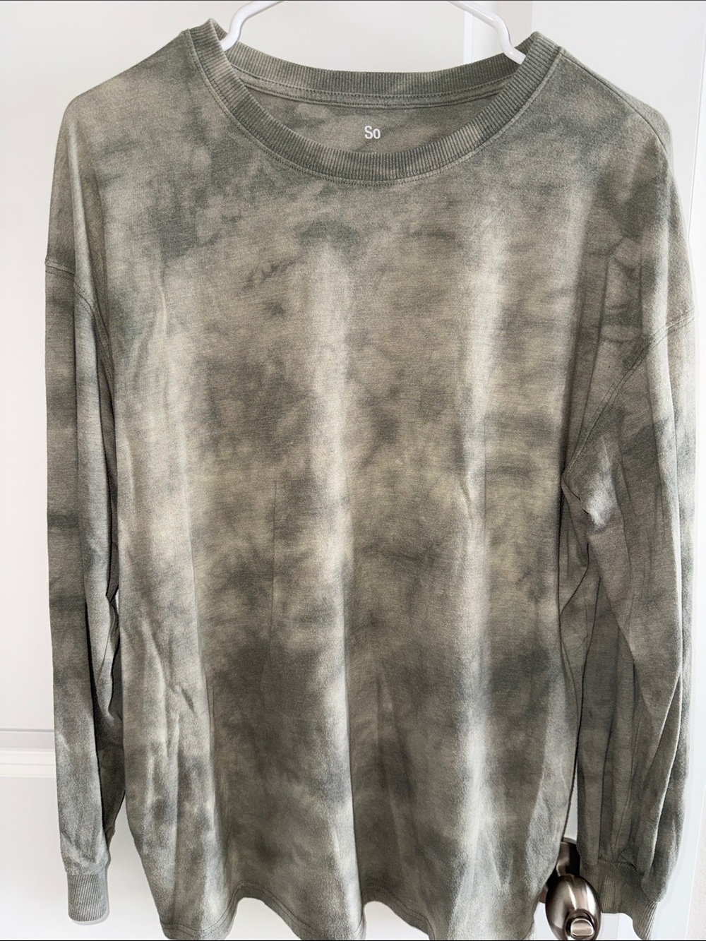 SO Olive Green Tie-Dye Long Sleeve Tee